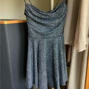 Windsor Elegant Black Glitter Mini Dress